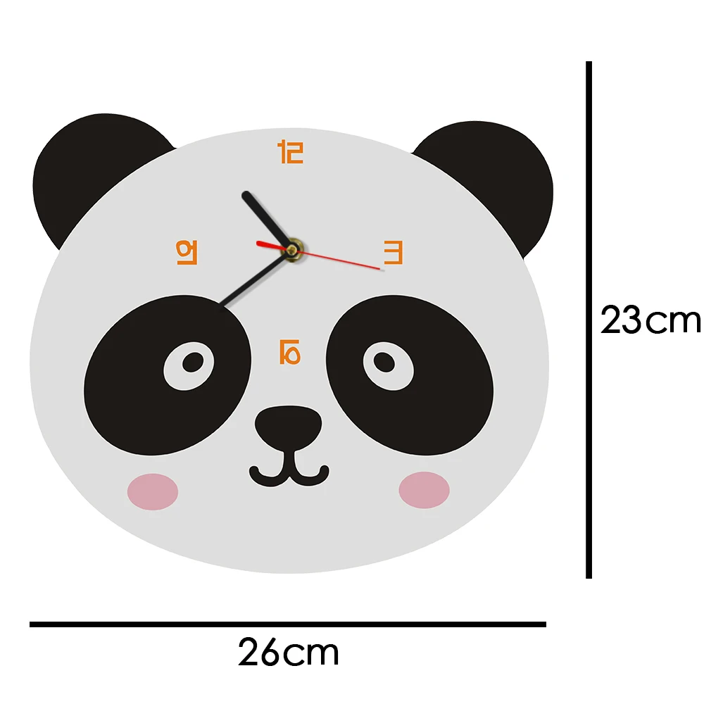 Spalnica Steno Dekor Ura Srčkan Panda Oblikovan Stenske Ure Cartoon Panda Glavo Živali Ura Minimalism Wall Art Panda Darilo Za Otroke