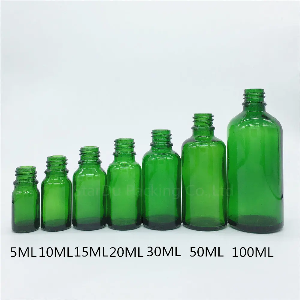 480pcs 5ml,10 ml,15ml,20ml,30 ML,50 ml,100 ml Reagenta Oči Kapalko eterično olje, steklenica zlato Pritisnite kapalko zelene steklene stekleničke parfuma