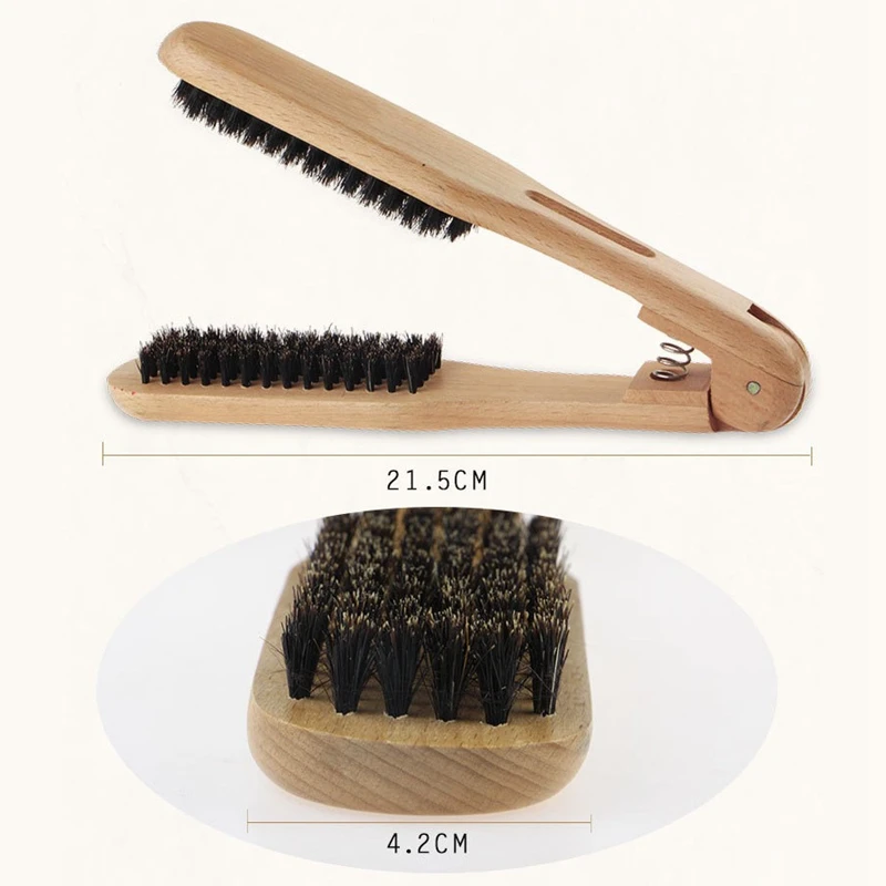 Lesene V Tip sredstvo za ravnanje Las Glavnik Anti-Static Double Ščetke DIY Frizerski Styling Orodja Hairbrush