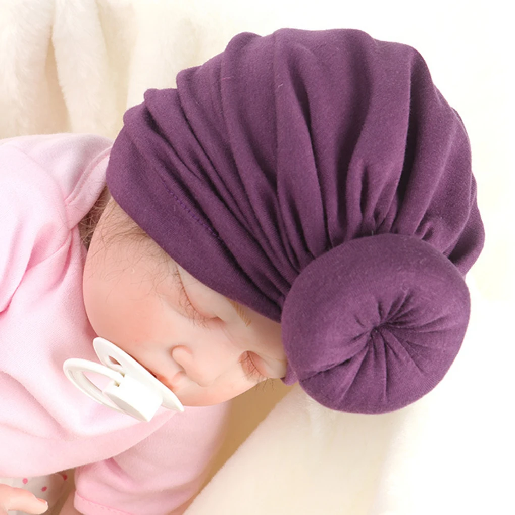 1-2 Let Nov Prihod 1Pc Novorojenčka Malčka Otroci Baby Boy Girl Turban Beanie Klobuk, ki je Pokrival Klobuk Trakovi Moda Headdress