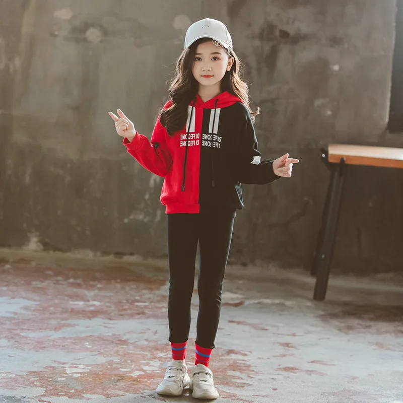 Moda Dekliška Oblačila, ki Teen Dekleta Trenirko Spomladi Leta 2020 Jeseni Dolg Rokav 2pcs Otroci Oblačila Dekle, ki Določa 4 6 8 10 12 Let