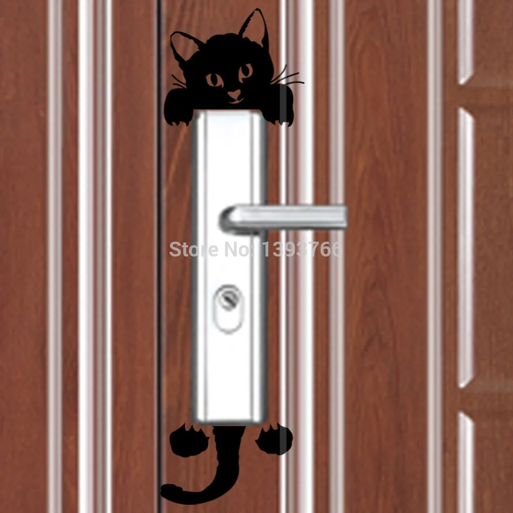Smešno luštna mačka pes živali stikalo stenske nalepke vrata spalnice doma dekor salonu dekoracijo vinil stene decals je diy plakat