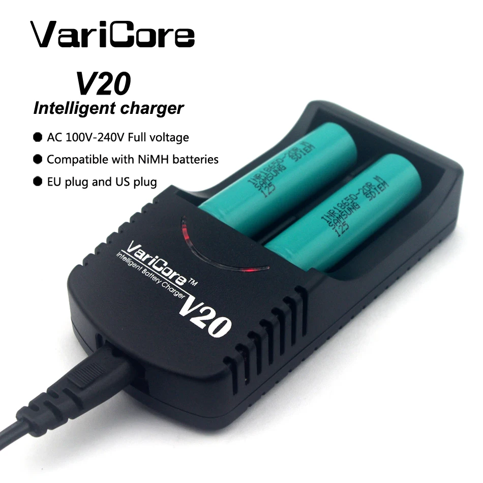 2017 VariCore V20 18650 polnilec za baterije 18650 26650 18500 16340 14500 18350 baterija litij-1,2 V AA / AAA NiMH baterij