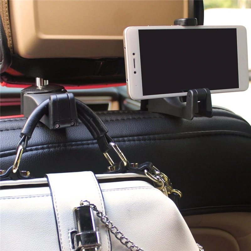 Univerzalni Avto Vzglavnik Kljuke z Držalom za Telefon Backseat za IPhone X XS 8 Plus Samsung Huawei Sedež Nazaj Mobilne Posnetek Stojalo Gori