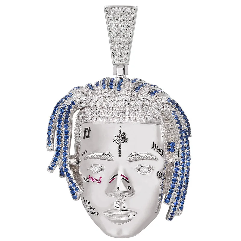 Hip hop pevka avatar obesek mikro-vdelan cirkon osebno hiphop nakit ogrlica
