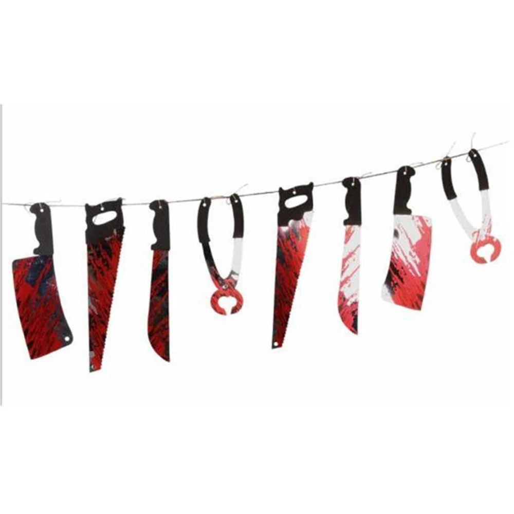 1 nastavite Halloween Krvi Nož Viseči Okraski Stranka (Hiša strahov), ki Visi Garland Obesek Banner Dekoracijo Krvi Noži Orodja