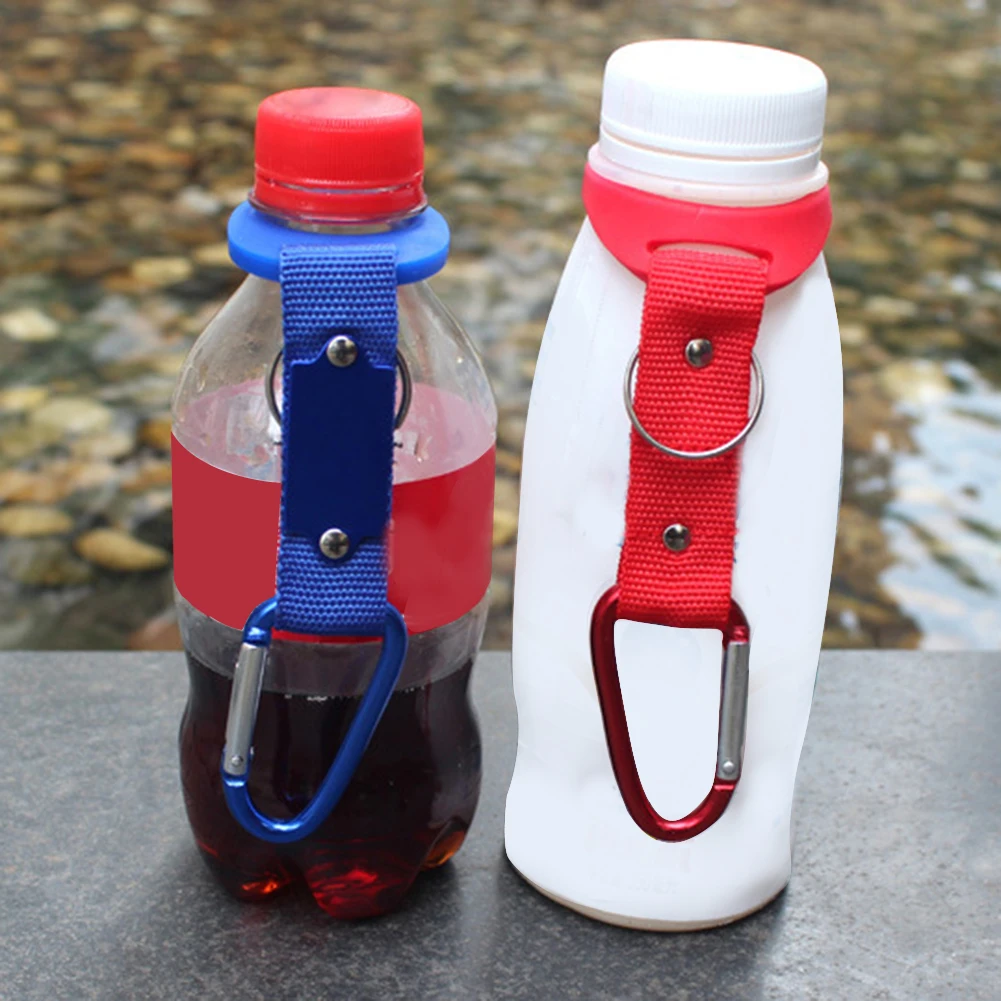 Tretja Generacija Gume Najlon Tkanine Steklenico Vode Sponke Kavljem Vode Steklenico Imetnika Posnetek Na Prostem Carabiner Vzpon Pasu Nazaj