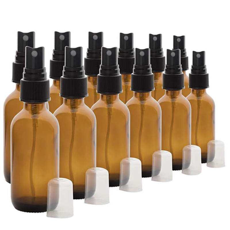 12PCS 30Ml Prenosni Oranžna Stekla Eterično Olje Spray Steklenice Prozorni Rjava Potovanja ponovno napolniti Steklenico Megle Škropilnica