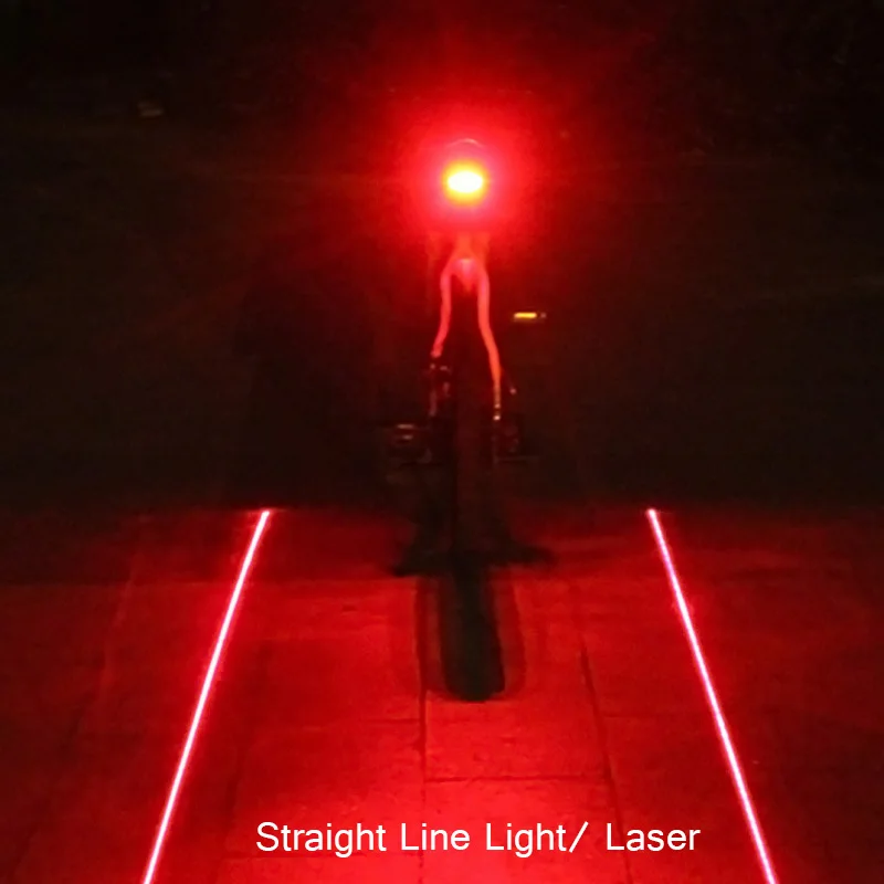 5LED+2Laser Gorski Cesti Kolo Kolo Svetlobe Laserskega Rep Svetlobe Kolesarjenje Varnost Opozorilo Zadaj Lučka 7 Model Previdno SEC88