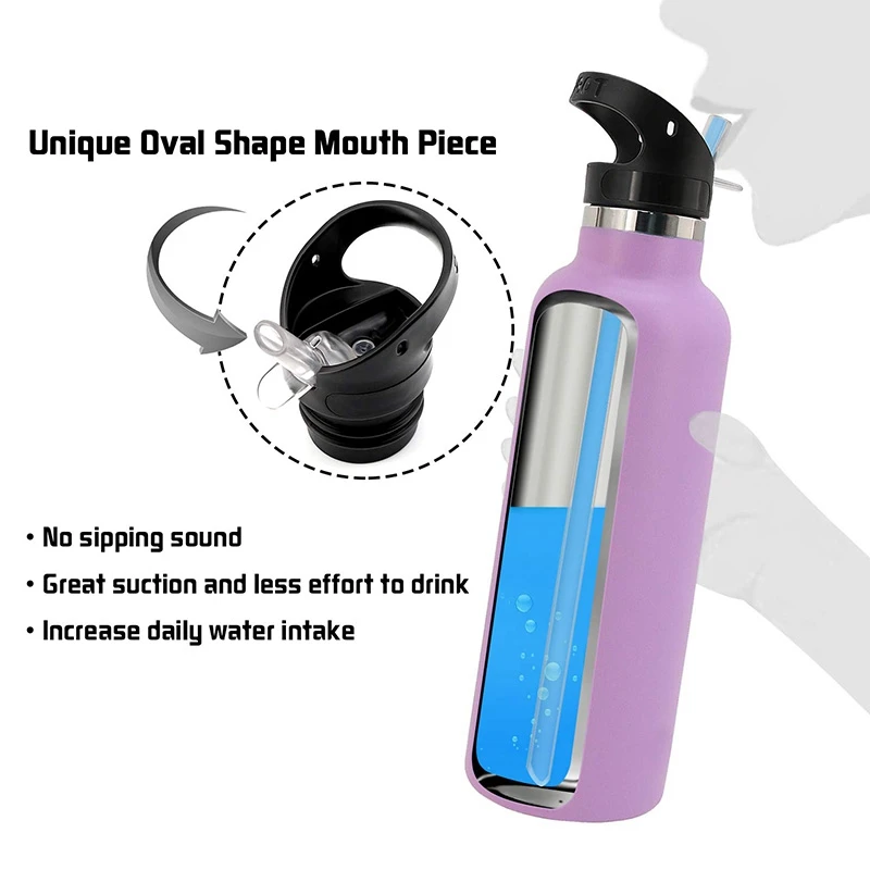 Komplet 3 kosov Pokrov za Sveženj za Hidro Bučko Standard Usta Steklenico Vode Vključuje Slame Pokrov Bite Valve in Twist Pokrov. Se popolnoma Prilegajo za Mo