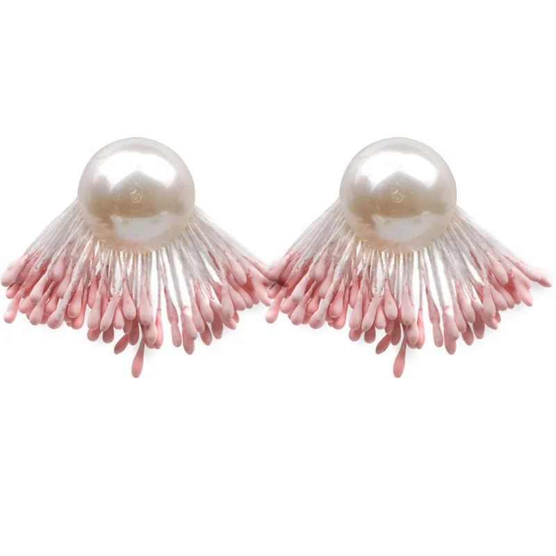 5 barv, prelivov cvet latica stud uhani multi-layer white pearl modni nakit za ženske, ženska