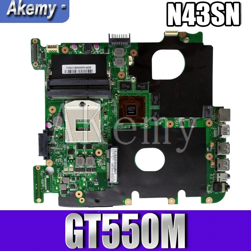 Akemy N43SN motherboard GT550M Za Asus N43S N43SL N43SN N43SM prenosni računalnik z matično ploščo preizkušen dela original mainboard