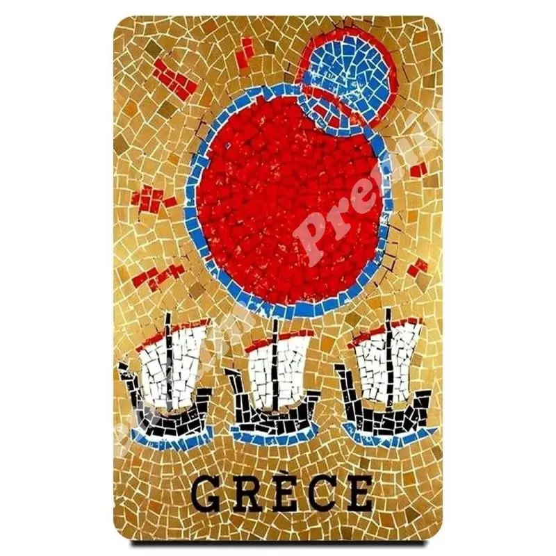 Grčija spominek magnet letnik turistični plakat