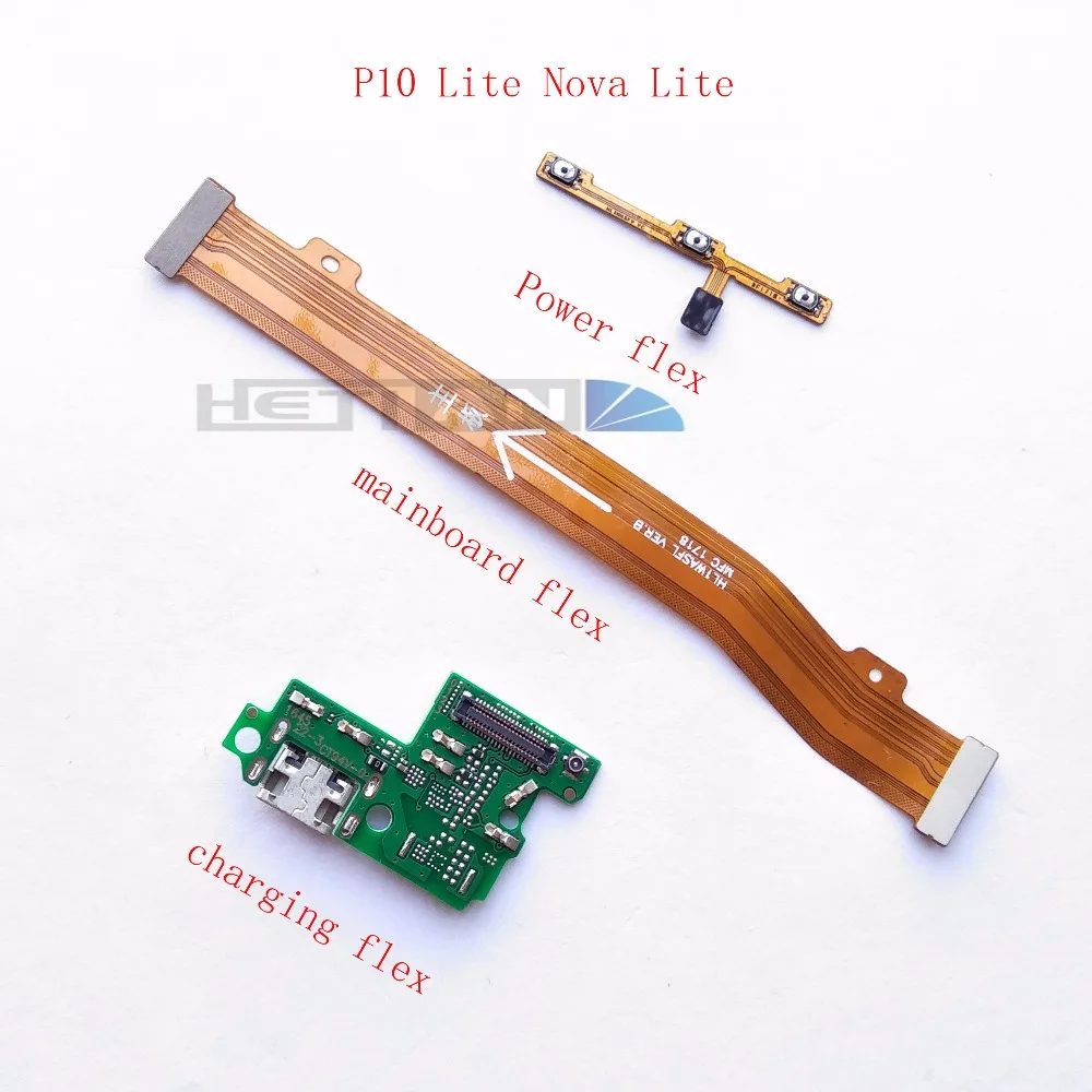 Za Huawei P10 Lite/Nova Lite Polni Penzion Brezplačno Flex & Motherboard Povezave Line flex& Power Gumb flex Kabel
