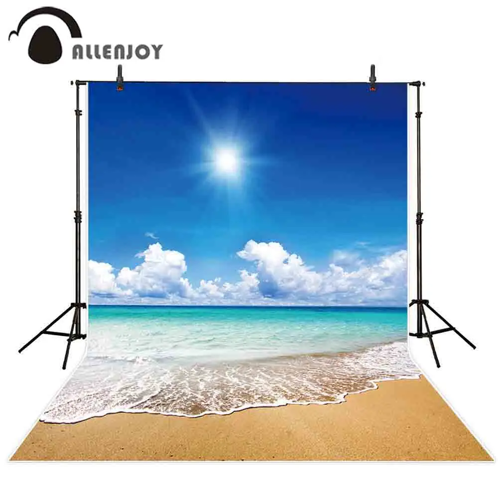 Allenjoy fotografske ozadju poletja, plaže, tropsko morje, sonce valovi modro nebo pesek raj ozadje za foto studio photophone