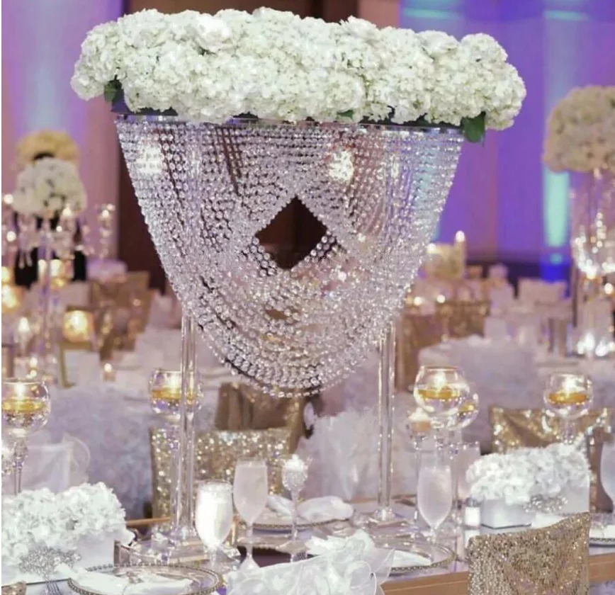 Tovarniško neposredna prodaja novih poroko rekviziti akrilna crystal roža stojalo za torto tabela cvet luksuznem hotelu kristal okraski
