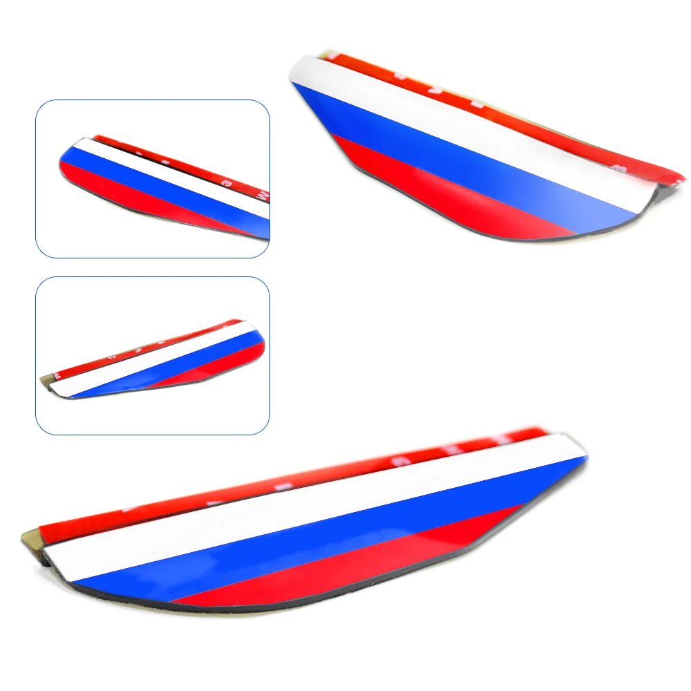Rusija Zastavo 3 Barve Dež Ščit Prilagodljiv PVC Avto Ogledala Dež Shadow Tuš Blocker Kritje sončnega Odtenek Nalepke 2Pcs