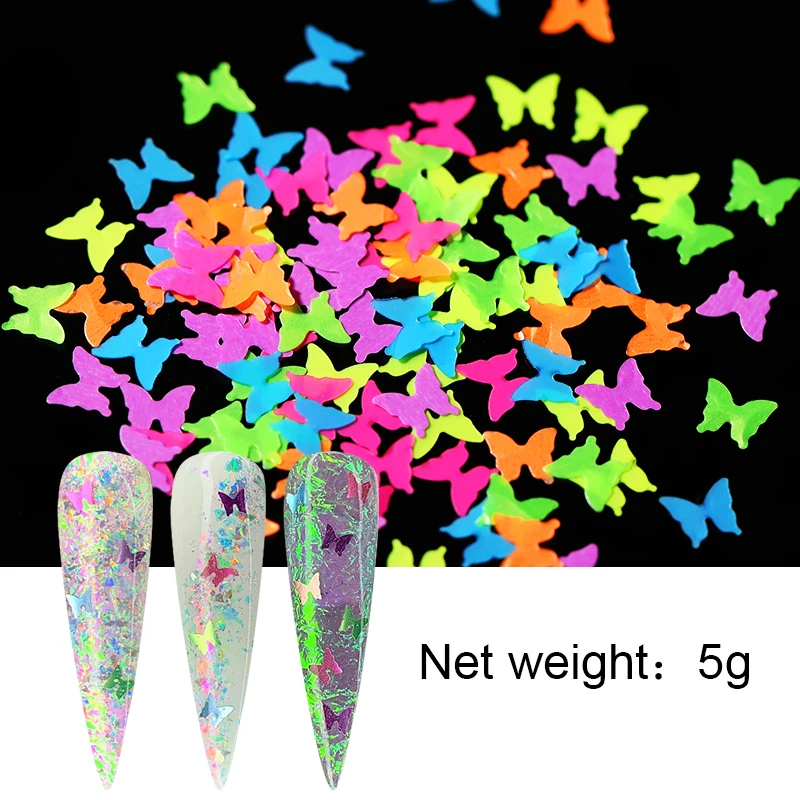 Ogledalo Sparkly Butterfly Lak za Tiste Paillette Mešane Barve Nohtov Holographics Bleščice 3D Kosmičev Rezine Spangle Art Pripomočki