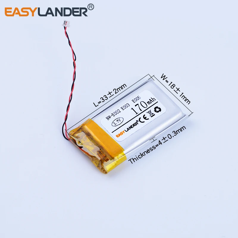 Easylander Zamenjava 3,7 V 170mAh li-Polymer Li-ionska Baterija Za SONY, MP3 SZ-E002 SZ-E003 SZ-E005 Original plug 401833