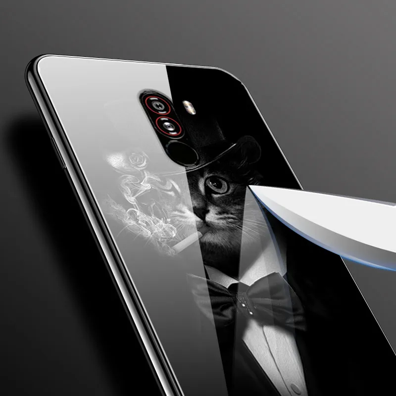 Za Xiaomi Pocophone F1 Telefon Primeru, Kaljeno Steklo Primeru Hrbtni Pokrovček za xiaomi pocophone f1, Series 3