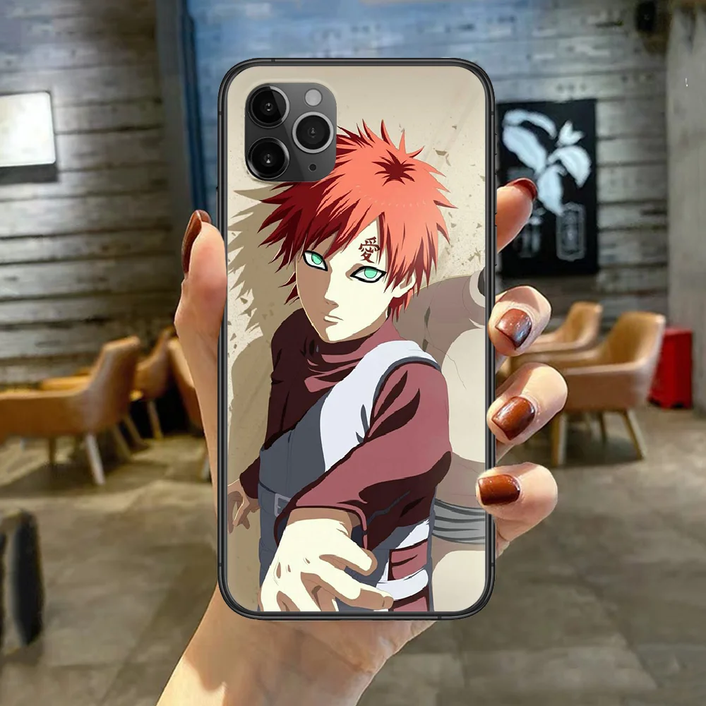 Anime Gaara Naruto Telefon Primeru Kritje Za Iphone 5S 5 6 6S PLUS 7 8 11 12 Mini X XR PRO XS SE 2020 MAX black Nepremočljiva Moda