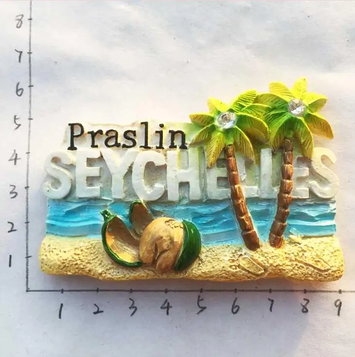Otok Praslin, Sejšeli Hladilnik Magnet Spominek Dekor Tropskih Palm Gozd Hladilnik Magneti