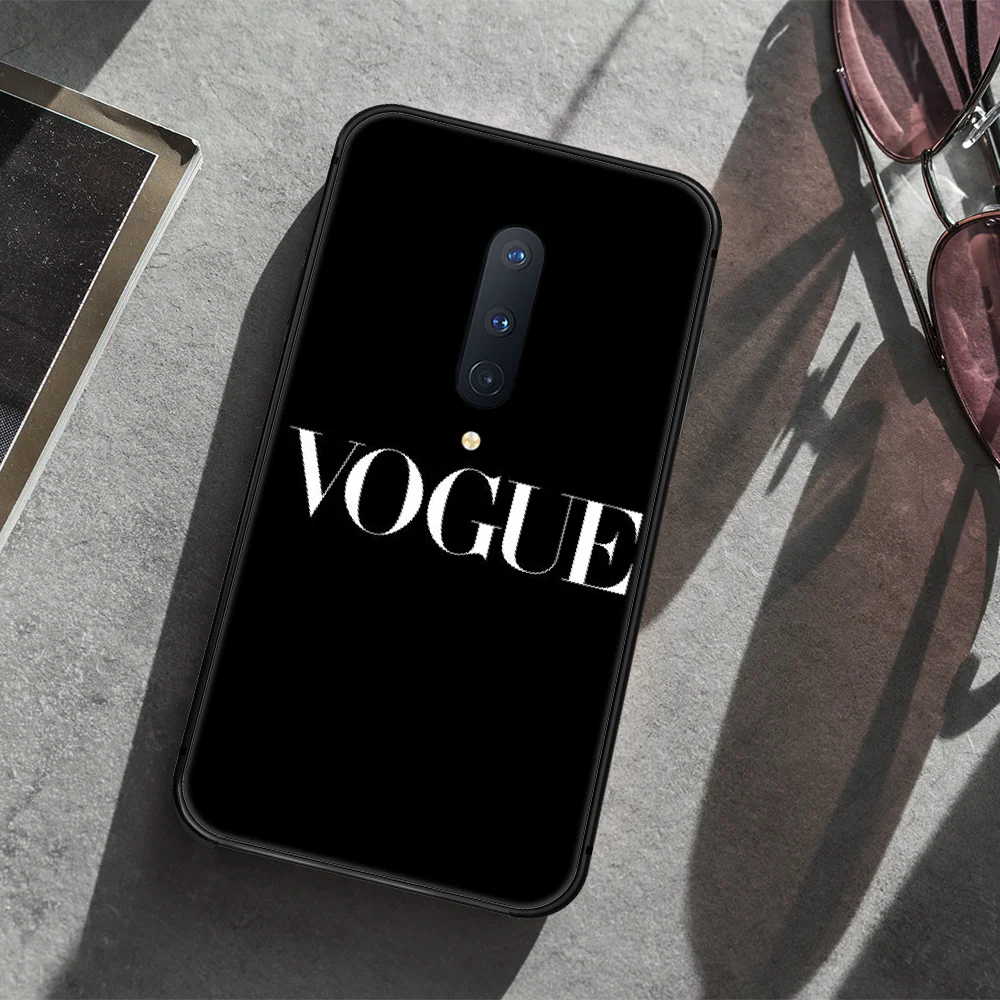 Modni trend revije VOGUE Telefon Primeru Zajema Trup Za 1+ Oneplus 5T 6 6T 7 8 7T 8T Pro black Celice Zelo Nepremočljiva Moda