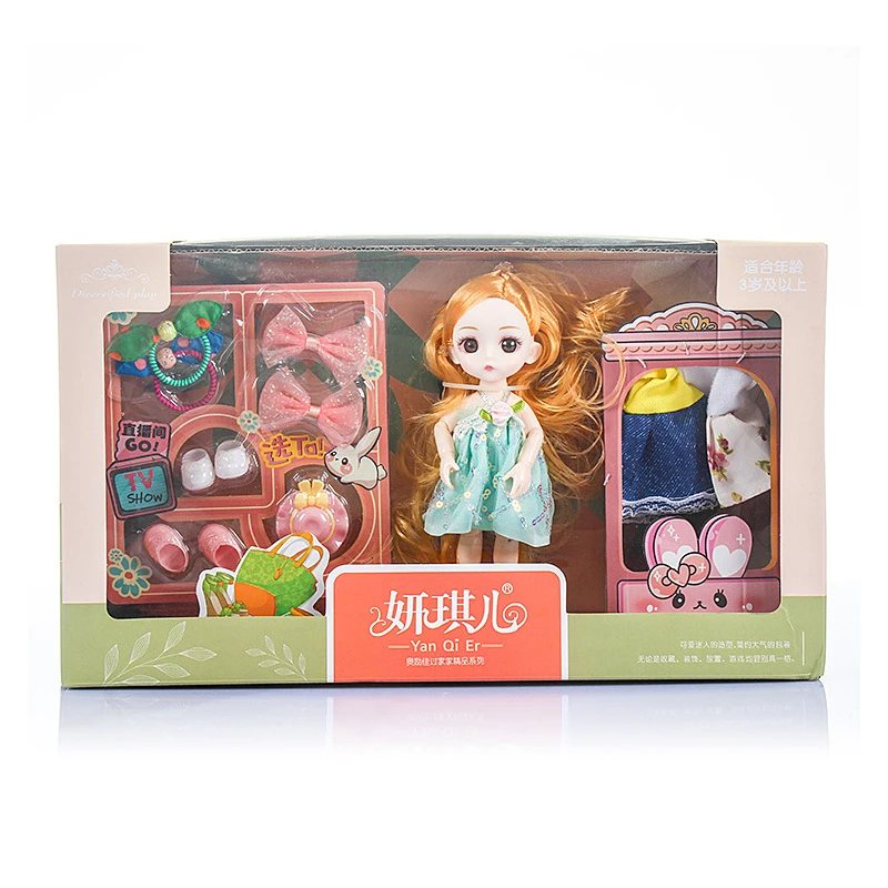 BJD lutka 16 cm lutka 3D oči dekle plastičnih obleko lutka igrača lasuljo ženska moda Božično darilo, darilo za rojstni dan