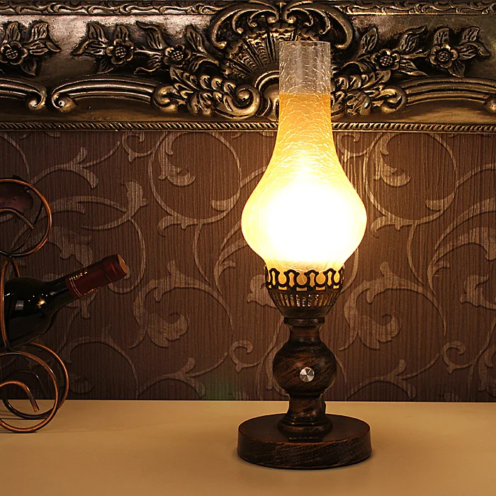 Kitajski Slog Retro Vintage Kerozina Lučka Bralnika Lampshade Zatemnitev LED Tabela Svetlobe EU/ZDA Vtič v E27