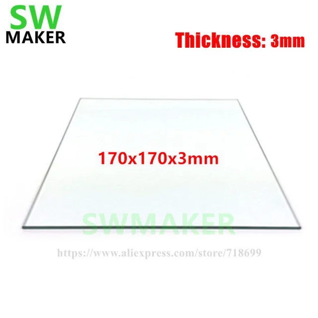 SWMAKER Borosilicate Stekla Posteljo 170x170x3mm za Lulzbot mini 3D tiskalnik deli