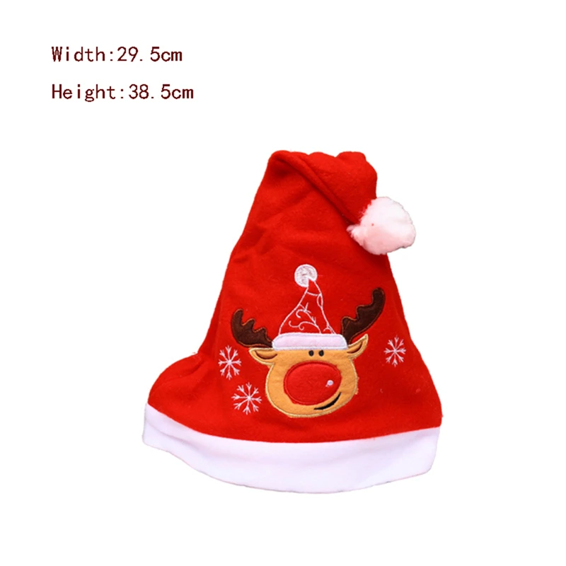 Pliš Volne Žogo Božični Klobuk Snežaka Elk Vezenje Božič Headdress Odraslih Božični Klobuk Otrok Darila 2021 Novo Leto Dekoracijo