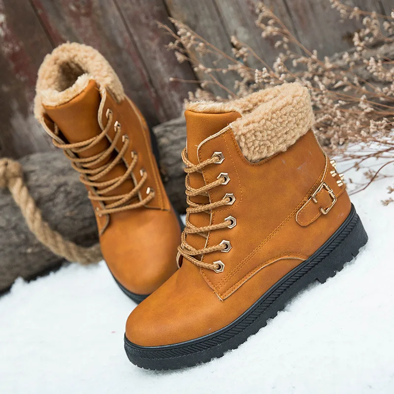Dwanye Pozimi je novi sneg škornji ženske bombaž čevlji plus velikost plus žamet topli škornji zakovice študent kratka cev Martin boots35-44