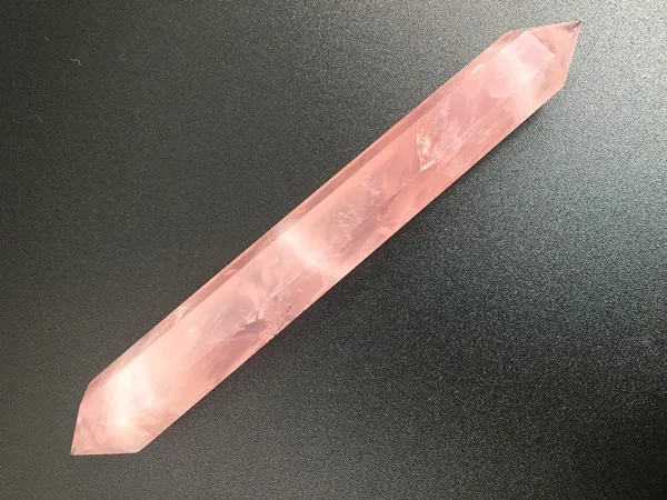 Naravno roza kremen kristalno palico TOČKE ZDRAVLJENJA