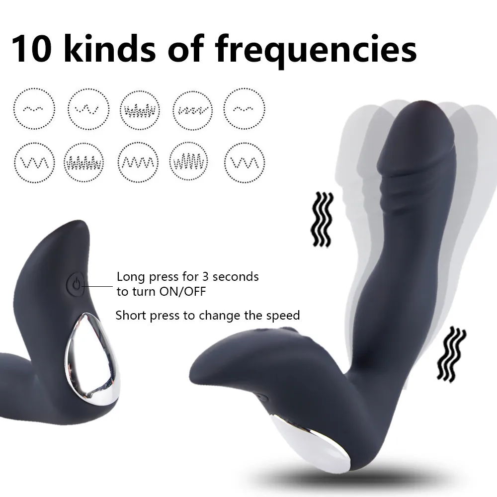 Moški Masaža Prostate 10 Frekvenca Analni Čep Igrače za izobraževanje Odraslih Vibrator Sex Igrače Masturbator za Moške Močan