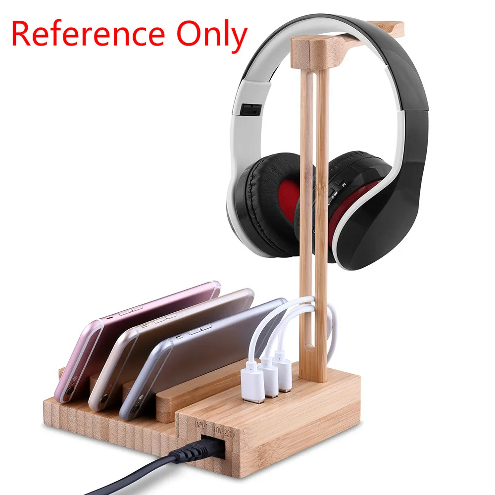 Slušalke stojalo Leseno Slušalke držalo Univerzalno Desk Zaslon obešalnik z USB Vmesnik EU Priključite Kabel Dobro Qualtiy Moda 1pc