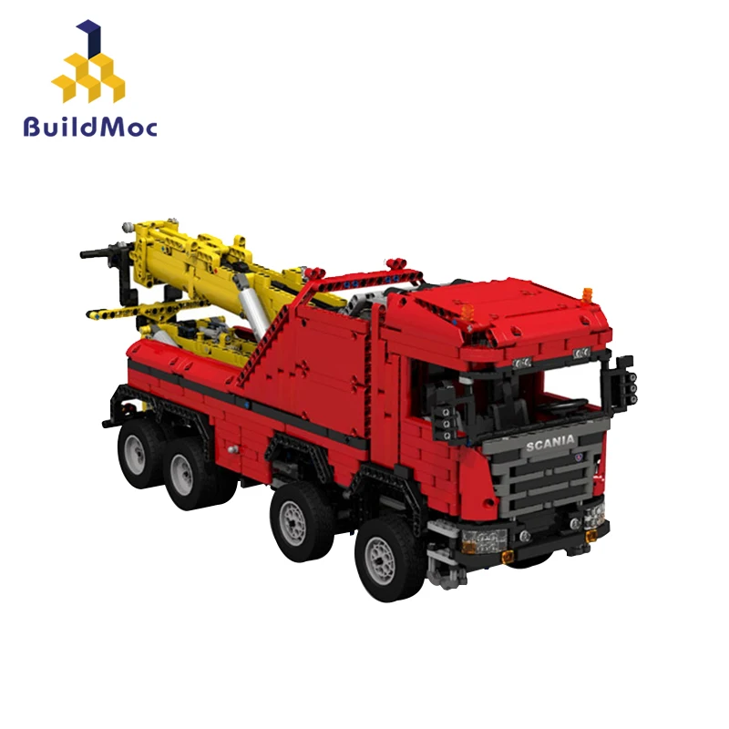BuildMocTechnical rc Tovornjak Modela avtomobila gradniki Scania šahovnica z 8 × 8 Extreme Vleko Tovornjakov Arocs Moc Opeke Daljinski upravljalnik Vozilo Igrače