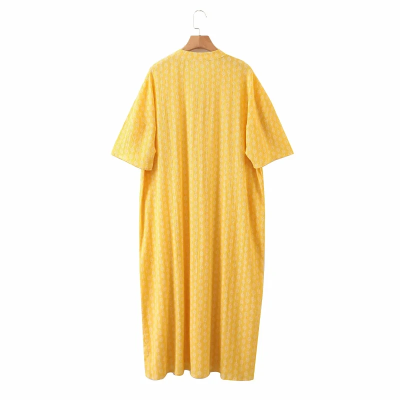 ZXQJ elegant women soft yellow long dress 2020 fashion ladies vintage boho dresses casual female chic vestidos cute girls dress