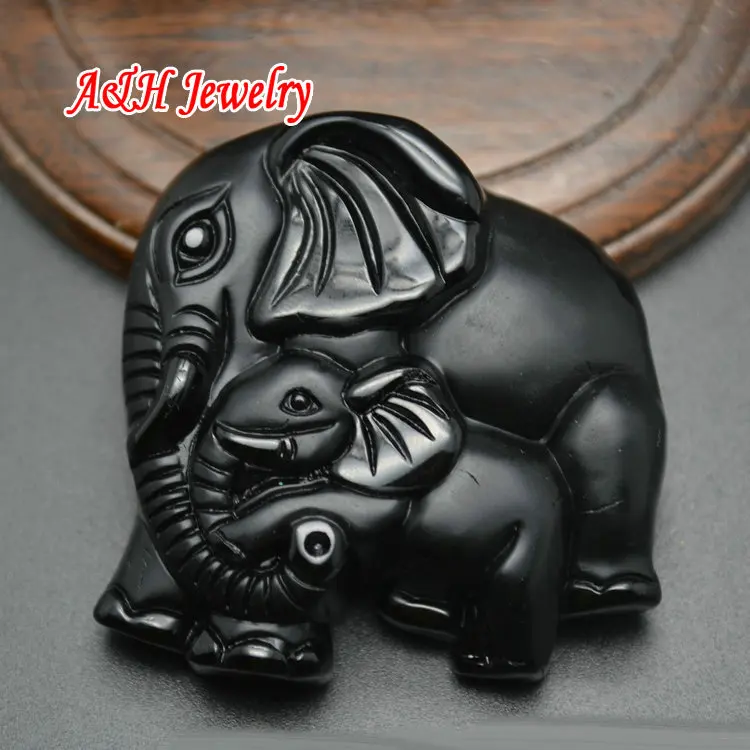 5pcs Naravnih Obsidian Vklesan Mešani Slon Bog Kitajski Zmaj Buda Obesek Za Moške in Ženske, Nakit, Izdelava
