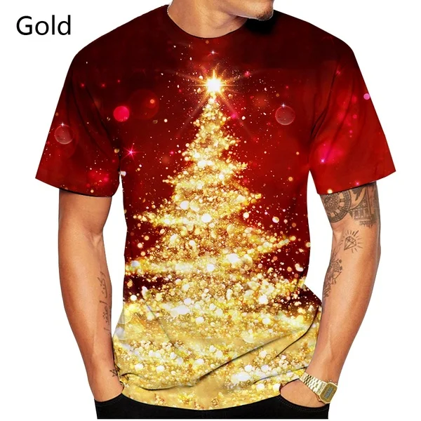 Božič 3d tiskanih priložnostne kratki rokavi t srajce za moške z modno osebnost