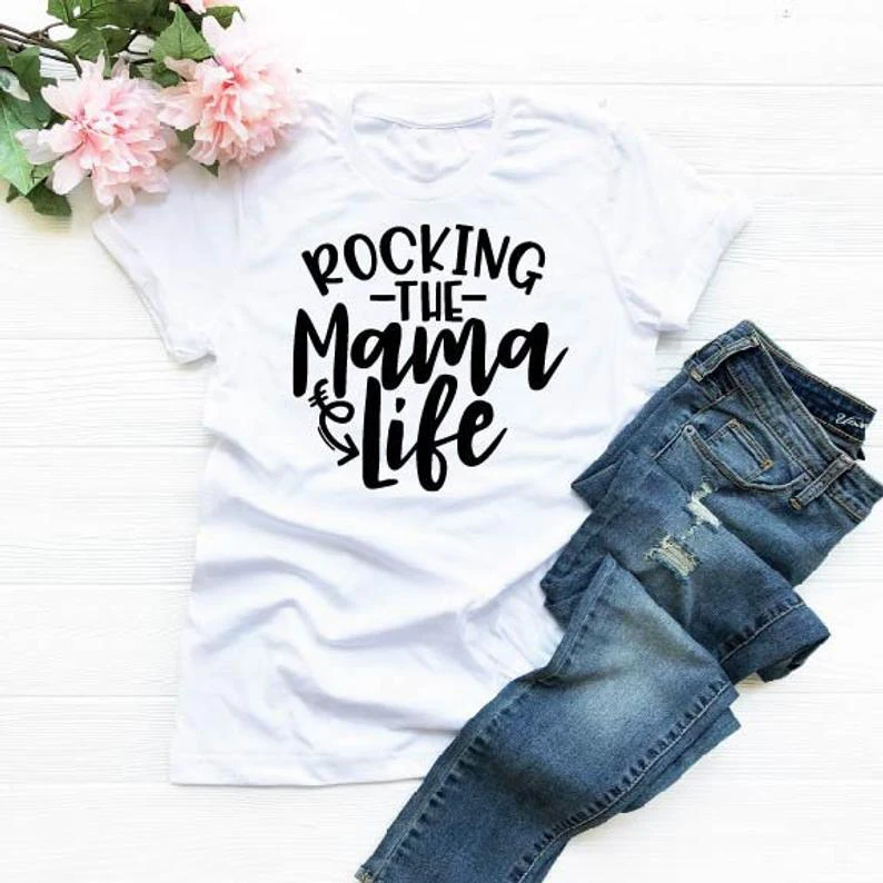 Zibanje Mama Življenja T-Shirt Hipster Priložnostne mama grunge tee stilsko smešno mama darilo estetske slogan vrhovi trendovsko ponudbo camisetas