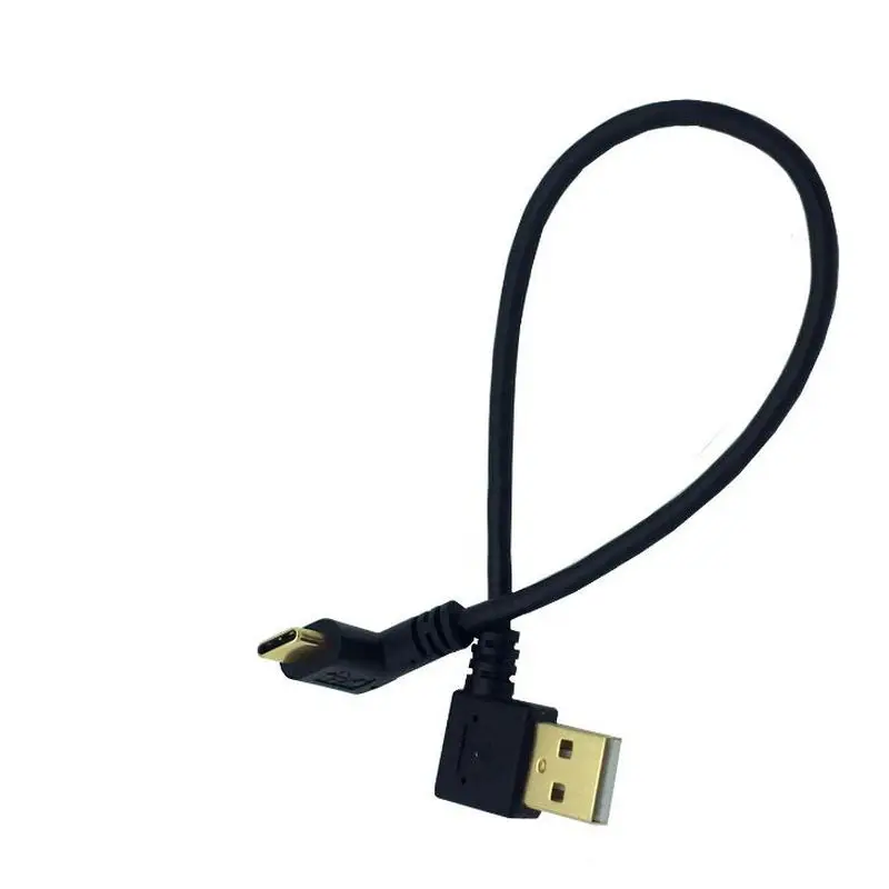 Pozlačeni 25 cm USB2.0 Vrsta-Moški kota USB3.1 Tip-C Moški Levo in Desno Kota USB za Sinhronizacijo Podatkov & Polnjenje Kabel