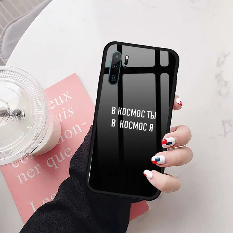 Ruski Ponudbe Besede Primeru Telefon Kaljeno steklo za Huawei Honor 7A 8X 9 10 V10 Mate 10 20 pro lite