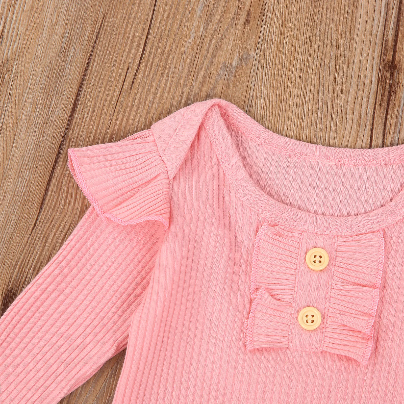 Baby Dekleta 3PCS Obleke Naguban Dolg Rokav Romper Vrh Cvetlični Elastični Pas Hlače z Glavo Pižamo bo Ustrezala 0-24 Mesecev