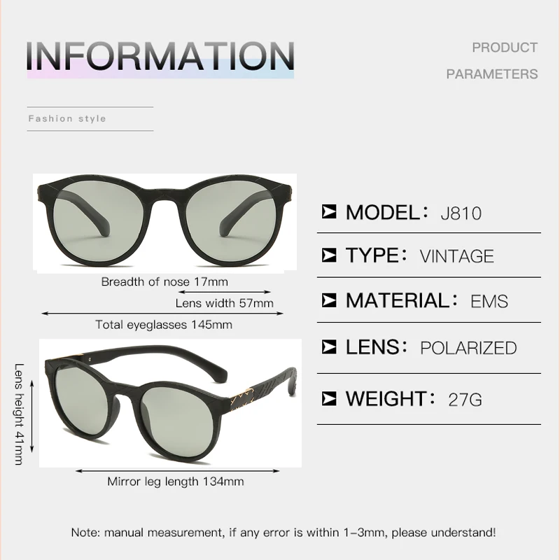 2021 blagovne Znamke Polarizirana Photochromic sončna Očala Moških Kameleon Barve TR90 sončna Očala za Moške Letnik Krog Vožnje Očala