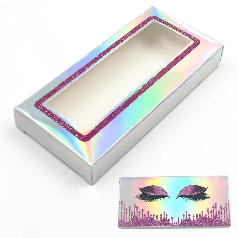 Holografski 10pcs Pakiranje škatle za trepalnic prazno trepalnice paket Multicolor papir polje Trepalnice DIYflash pakiranje polje ličila