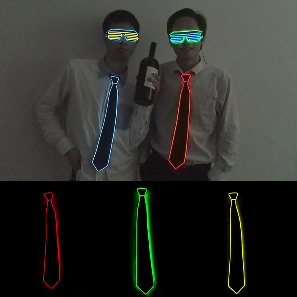 Moda Svetlobna kravato moških sveti LED utripa prugasta žareče EL kravato svetlobna kravatni klub cosplay EL kravato