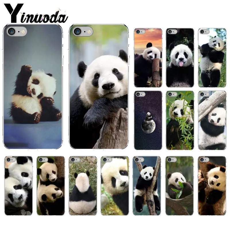 Yinuoda Srčkan živali panda Pregleden Soft Shell Telefon Kritje za iPhone 8 7 6 6S Plus 5 5S SE XR X XS MAX Coque Lupini
