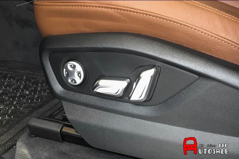 Notranjost Chrome Mattt Avtomobilski Sedež Prilagoditev stikalo Gumb za Kritje Trim 6pcs za Audi Q7 2016 2017
