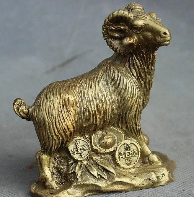 Kitajski Feng Shui Medenina Bogastvo YuanBao Kovanec Leto Nebesno Ovce, Koze, Srečen Kip
