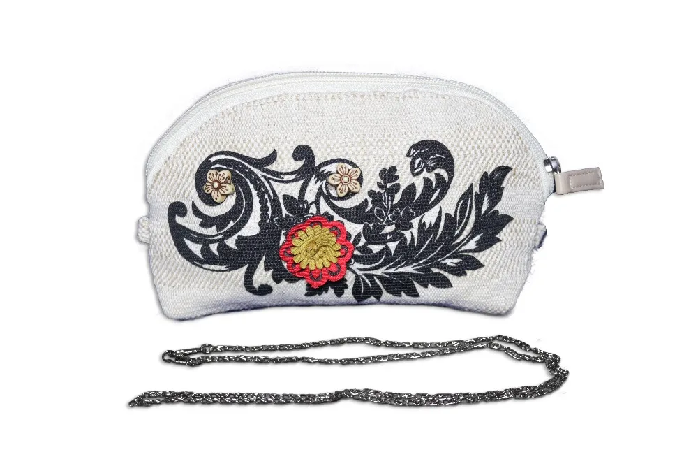 2019 Ročno Izdelani Novi oblikovalec ženske Perilo torbice žensko Ročno izdelane rože biseri 2 v 1 Torbici Verige ramenski zadrgo Kozmetični vrečko